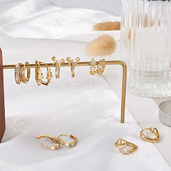 6 пара серег-колец с кубическим цирконием в двух стилях&nbsp;EJEW-YS0001-02