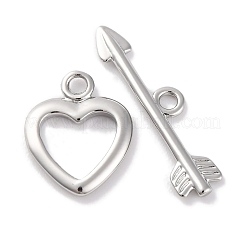 Fermagli a barilotto in ottone a forma di cuore&nbsp;KK-S403-21P