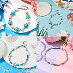 7шт набор браслетов из ракушек каури из нескольких нитей BJEW-SC0001-50