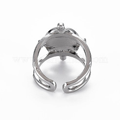 Овал со змеиным рисунком стойки металлический сплав кольца манжеты&nbsp;RJEW-Q163-023B-RS