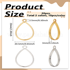 20 шт. подвески из сплава в форме капли с открытой задней частью в 2 цветах&nbsp;FIND-LP0004-85