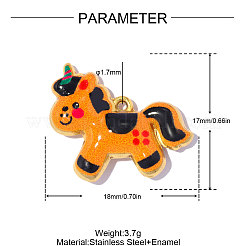 Pendentifs imprimés en acier inoxydable 304&nbsp;STAS-OY019-19G