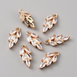 Messing micro pave klare zirkonia anhänger&nbsp;LS-FIND-WH0045-92KCG