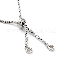 Pulseras deslizantes con cuentas redondas de latón ajustables&nbsp;BJEW-D039-31D-P