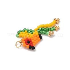 5 шт. подвески в виде птиц из двухцветного стеклянного бисера&nbsp;PALLOY-MZ00920