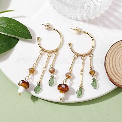 Pendientes de medio aro de acero inoxidable 304 dorados&nbsp;EJEW-JE05675-01