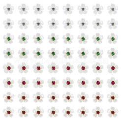 80 個のプラスチックカボション  ラインストーンとアイロン付き  花  ゴールドカラー  ミックスカラー  15x14.5x5.5mm&nbsp;KY-TADJ0001-10