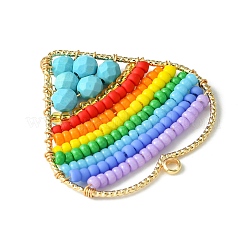 Подвески из окрашенного натурального магнезита и стеклянных бусин&nbsp;PALLOY-MZ00195