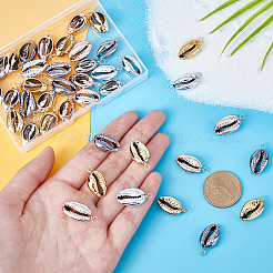 40 шт. подвески из натуральных ракушек с гальваническим покрытием 4 цветов SHEL-GA0001-10