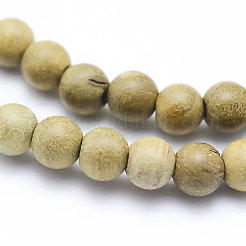 Brins de perles en bois de camphre naturel&nbsp;WOOD-P011-08-4mm