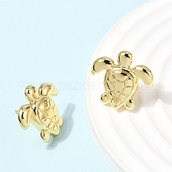 Ohrstecker aus Messing mit Schildkrötenmotiv&nbsp;EJEW-D352-04G