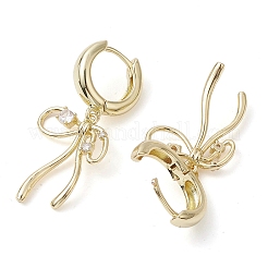 Серьги-кольца с бантом из латуни EJEW-M245-09G