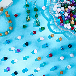 300 шт. 10-х цветные стеклянные круглые бусины&nbsp;DGLA-LT0001-06