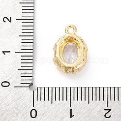 Латунные микропаве прозрачные подвески с фианитом&nbsp;KK-Z084-09G-01