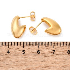 Ионное покрытие (ip) 304 нержавеющая сталь серьги-гвоздики в форме капли для женщин&nbsp;EJEW-K244-11G