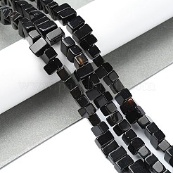 Нити бусин из натурального окрашенного и нагретого черного оникса&nbsp;G-C135-O01-01