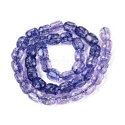 透明クラックルガラスビーズ連売り  コラム  多面カット  スレートブルー  8~8.5x7~8mm  穴：1~1.2mm  約40~43個/連  13.78~14.57インチ（35~37cm）&nbsp;GLAA-Q108-04A-07