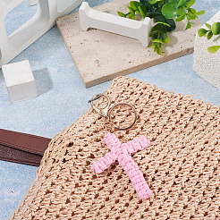 Брелки крестовые из хлопкового шнура&nbsp;AJEW-TAC0031-03A