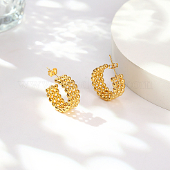 Круглые серьги-гвоздики из нержавеющей стали 304&nbsp;PJ3518-1