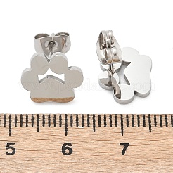 Серьги-гвоздики из нержавеющей стали 304&nbsp;LS-EJEW-E254-01P