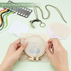 DIY цветочный узор вышивка поцелуй замок набор для изготовления сумки DIY-WH0343-93