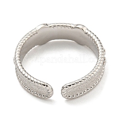 Кольцо-манжета из стерлингового серебра с родиевым покрытием RJEW-Z036-02A-P