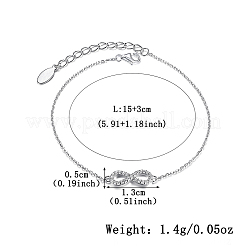 Комплекты из ожерелья и браслетов с подвеской в виде бесконечности из стерлингового серебра с микропаве из прозрачных кубических цирконий OV1057-3