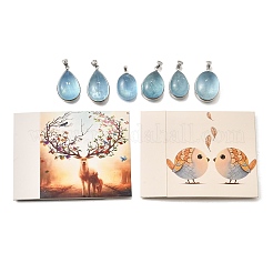 2 шт. подвески из натурального аквамарина G-Z078-02P