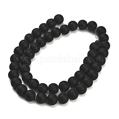 Stränge aus natürlichen brasilianischen schwarzen Onyxperlen (gefärbt und erhitzt)&nbsp;G-Z024-01B-8mm-01