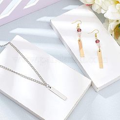 ステンレスペンダント201個  鏡面研磨仕上げ  長方形  空白タグのスタンプ  ミックスカラー  32x6x1.5mm  穴：3mm  2色  3個/カラー  6個/箱&nbsp;STAS-UN0012-34
