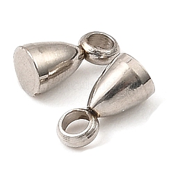 変色しない201ステンレススチール製テールチェーンドロップチャーム  ステンレス鋼色  6x3mm  穴：1.4mm&nbsp;LS-STAS-D061-04D-P