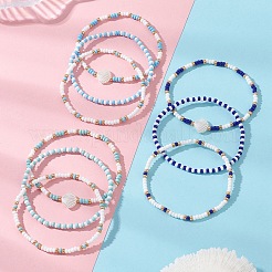9 bracelet extensible en perles de rocaille en verre pour femmes&nbsp;BJEW-MZ00345