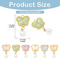 30шт 6 цвета подвески ручной работы лэмпворк&nbsp;LAMP-YW0004-11