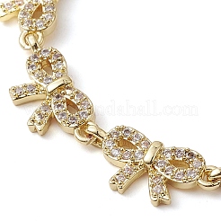 Браслеты-цепочки из латуни с бантом BJEW-D039-44G