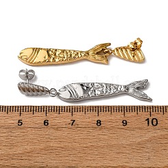 Серьги-гвоздики в виде рыб из нержавеющей стали 304&nbsp;EJEW-A140-01GP