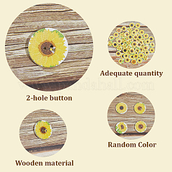 200шт деревянные пуговицы с принтом на 2 отверстия&nbsp;BUTT-SP0001-22