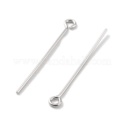 変色防止ロジウムメッキスターリングシルバーアイピン925個  プラチナ  24ゲージ  30x2.5x0.5mm  穴：1.4mm&nbsp;STER-M117-04B-P