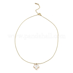 Ожерелья с подвесками из стекла в виде кленового листа NJEW-E105-13KCG