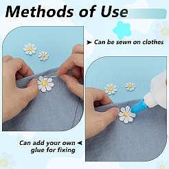 120 шт. 3 стиля полиэстеровые пришивные аппликации в виде ромашек&nbsp;PATC-FG0003-31