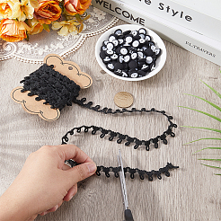 3 Yards Nylon-Zopfbesatz mit elastischen Knopfschlaufen&nbsp;DIY-DR0002-65A
