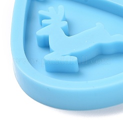 Moules en silicone en forme de goutte d'eau avec pendentifs de renne&nbsp;DIY-D060-29