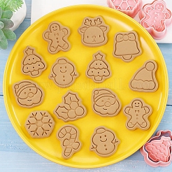 Cortadores de galletas de plástico con motivos navideños&nbsp;BAKE-PW0007-028