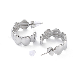 Овальные серьги-гвоздики из нержавеющей стали 304 EJEW-H115-25P