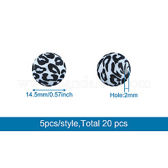 20 pz 4 colori perline in silicone&nbsp;SIL-TA0001-08A