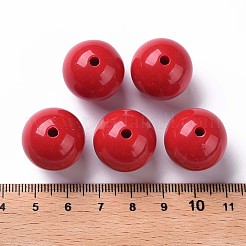 不透明なアクリルビーズ  ラウンド  ファイヤーブリック  20x19mm  穴：3mm&nbsp;LS-X-MACR-S370-C20mm-A14