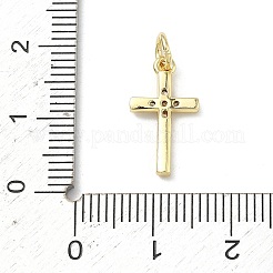 Латунные микропаве прозрачные подвески с фианитом&nbsp;KK-P350-02B-G