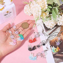 6 шт. 6-цветные ремешки для мобильных телефонов из смолы и сплава с изображением золотых рыбок и звезд FIND-GL0001-93