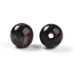 樹脂ビーズ  ラウンド  ツートン  ダークスレートグレー  8mm  穴：2mm&nbsp;X1-RESI-YW0004-28A-09