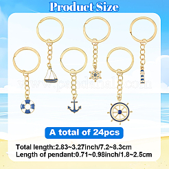24 шт. 6 стильных эмалевых брелока из сплава&nbsp;KEYC-YW00232