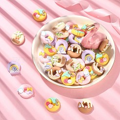 50шт 5 стиля непрозрачные кабошоны из смолы&nbsp;RESI-CJ0002-84